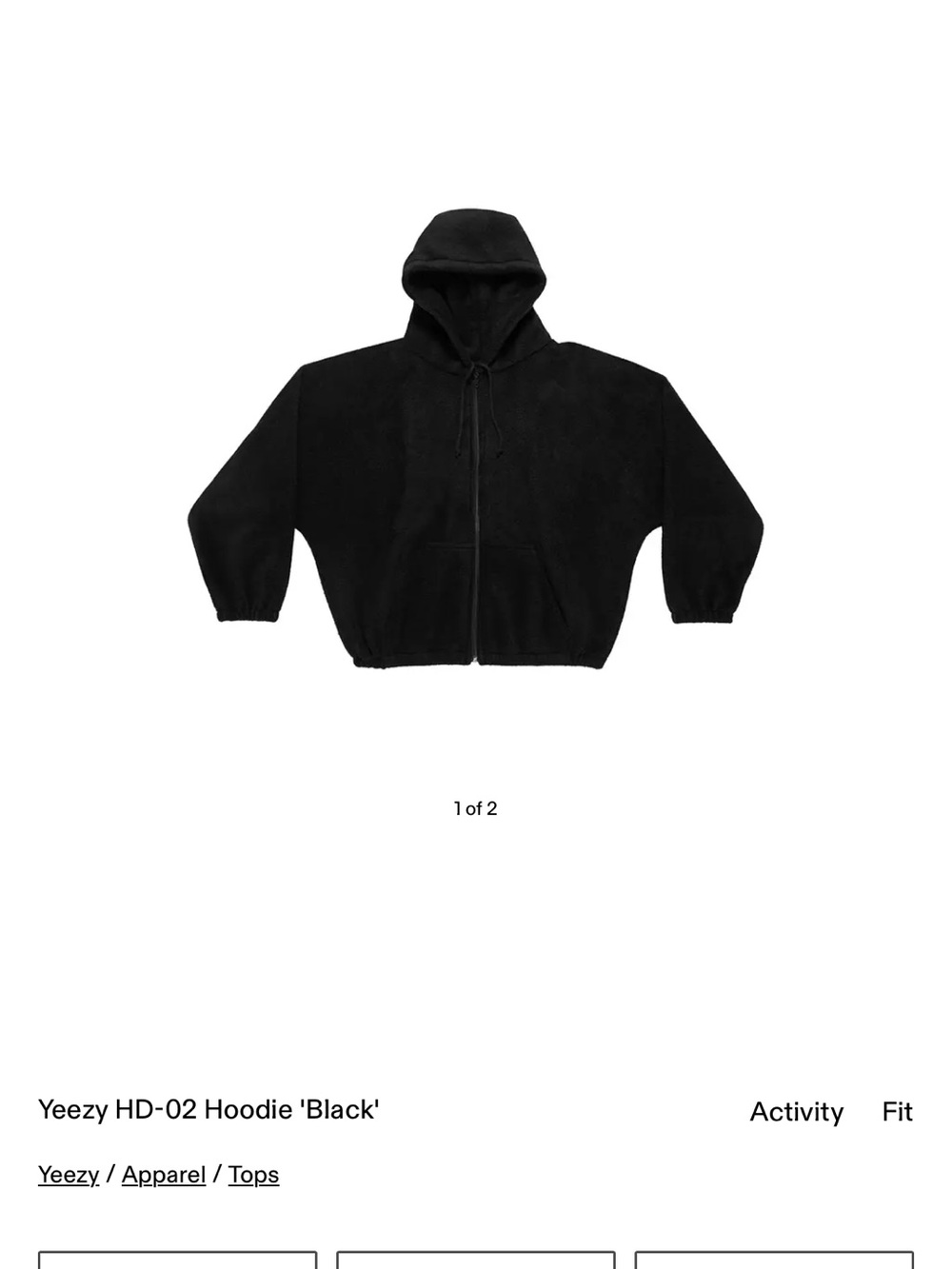 Yeezy Black Full-Zip Hooded Jacket